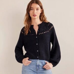 Boden Fluffy Ruffle Cardigan